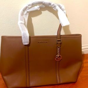 Michael Kors tan brown tote bag brand new never used. Large Sady Tote Purse